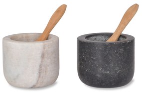 Garden Trading Mramorová soľnička s koreničkou Brompton – set 2 ks