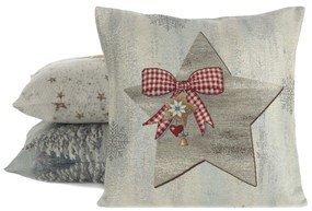 VIANOČNÁ GOBELÍNOVÁ DEKORAČNÁ OBLIEČKA NA VANKÚŠ BOW 45X45 CM VZOROVANÁ