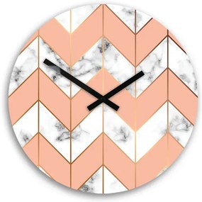 Nástenné hodiny Marble bielo-ružové