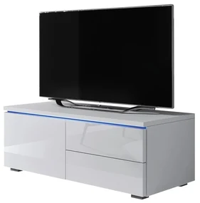 TV stolík Cleo XI L, Farby: biela / čierny lesk