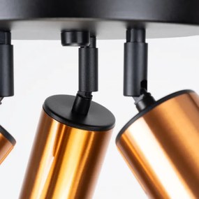 Sollux SL.1377 - Bodové svietidlo WINX 3xGU10/10W/230V čierna/meď