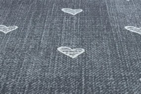 Koberec HEARTS Jeans - sivý