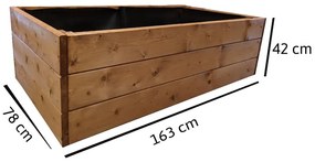 Drevený vyvýšený záhon 163 x 78 x 42 cm