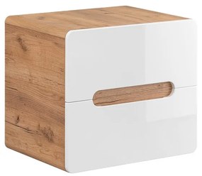 Umývadlová skrinka Aruba 828 2S dub craft zlatý/biely lesk