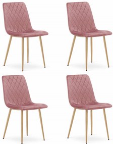 Set 4 kresiel TURIN - ružový zamat