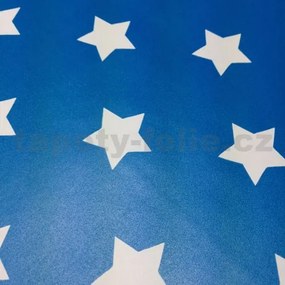 Samolepiace fólie hviezdičky modrý podklad, metráž, šírka 45cm, návin 15m, GEKKOFIX 13418, samolepiace tapety