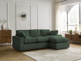 Zelená menčestrová rohová pohovka Belair – Bobochic Paris