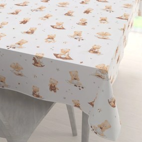 Biante Detský bavlnený obdĺžnikový obrus Sandra SA-732 Medvedie bábätká na bielom 120x200 cm