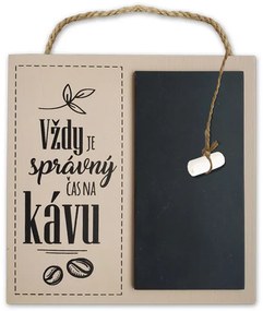 Nekupto Dekorace cedulka velká Vždy je správný čas na kávu Kafetearie