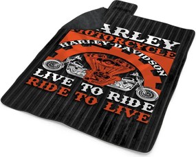 Sablio Plážová deka Harley-Davidson Live to ride, ride to live: 200x140 cm