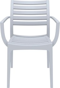 ARTEMIS záhradná stolička s podrúčkami silver grey