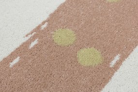 Koberec LIMA M044A krémový / ružový / zlatý polkruh