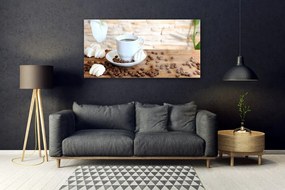 Obraz plexi Hrnček káva zrnká kuchyňa 120x60 cm