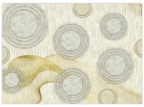 Sklenený obraz - Abstrakcia, mramorové kruhy (70x50 cm)