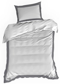 Dekorstudio Exkluzívne posteľné obliečky LAURA - biele s tmavosivým lémom Rozmer posteľných obliečok: Šírka x Dĺžka: 220x200cm + 2 ks 70x80 cm