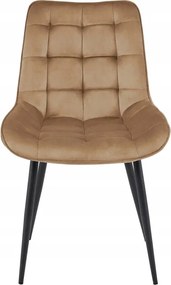 Jedálenská stolička BERA zamatová hnedá / čierne nohy