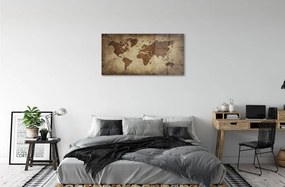 Sklenený obraz šedý mapa 140x70 cm
