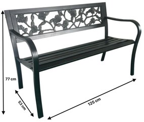 Zahradní lavička DESSIE 125 cm černá