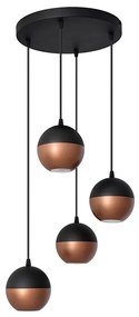 LED Luster na lanku MIDWAY 4xGU10/4,8W/230V čierna/medená