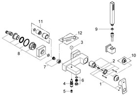 GROHE 23141000 - Vaňová batéria EUROCUBE DN 15 lesklý chróm
