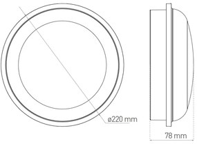 LED Vonkajšie stropné svietidlo DARA LED/20W/230V IP65 čierna