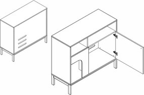 Komoda FROST 100x90 cm biela, dekor dub alpský