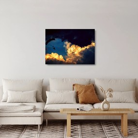 Sklenený obraz parašutistu v oblakoch (70x50 cm)