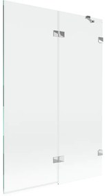 Mexen Lunar, 2-krídlová vaňová zástena pravá 120 x 150 cm, číre sklo, chrómová, 897-120-100-01-00-P
