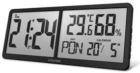 ELDONEX ECL-1110-BK - Digitálne nástenné hodiny TimeCheck 4xAA čierna