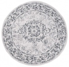 Obojstranný koberec DuoRug 5577 sivý kruh