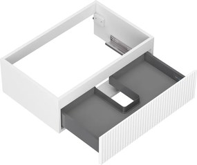 Mexen Rivel, kúpeľňová skrinka pod umývadlo 70 cm, 1 zásuvka, drážkovaná, biela matná, 91A20-07023-1-BF01