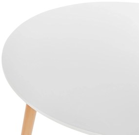 Okrúhly jedálenský stôl ⌀ 80 cm biela/svetlé drevo BOMA Beliani