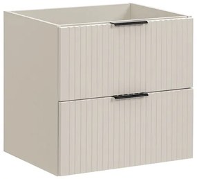 Závěsná skříňka pod umyvadlo Adele Cashmere s deskou a umyvadly 120 cm kašmírová