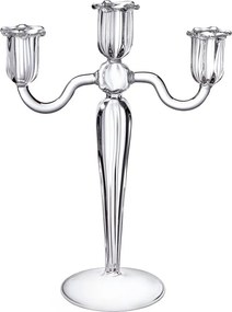 PURITY Svietnik na 3 dlhé sviečky 25 cm - číra