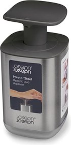 Dávkovač mydla z nehrdzavejúcej ocele v lesklej striebornej farbe 250 ml Presto Steel – Joseph Joseph