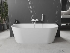 Mexen Oval, voľne stojaca nástenná vaňa 170 x 80 cm, biela, biely prepad, 52671708000-20