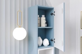 Závěsná vysoká koupelnová skříňka Nova Denim 80-30-2D modrá
