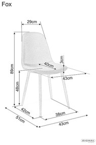 Čalouněná jídelní židle Fox šedá