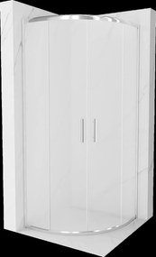 Mexen Rio, štvrťkruhový sprchovací kút s posuvnými dverami 90(dvere) x 90(dvere) x 190 cm, 6mm sklo námraza, chrómový profil, 863-090-090-01-30