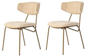 Súprava jedálenských stoličiek Nancy Beige and Gold, 2 ks