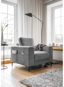 Sivé menčestrové kreslo Lofty Lilly – Miuform