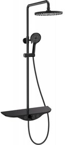 Mexen Exxo, sprchová sada s ručnou a dažďovou hlavicou, čierna, 78113-70