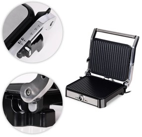 KADEN Elektrický kontaktný gril panini, vrúbkované platne 2000W KADEN
