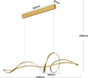 Brilagi - stmievateľný LED luster na lanku SIGNATURE LED/55W/230V 120x23 cm zlatý + DO