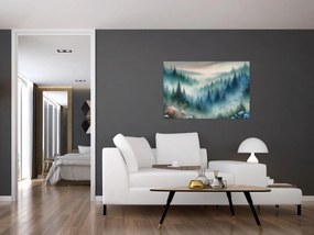 Obraz - Lesná krajina s hmlou (90x60 cm)
