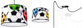 Detské závesné svietidlo Soccer Spider, 2x textilné tienidlo so vzorom, (výber z 2 farieb konštrukcie)