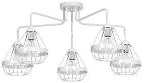Prisadený luster RING 5xE27/60W/230V pavúk biely