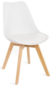 Súprava 2 bielych stoličiek s bukovými nohami Bonami Essentials Retro