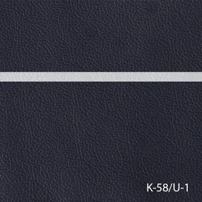 Kožená rohová sedacia súprava DUBAJ LUX XL II, Ľavá, tm. modrá (K-58)_biela (U-1)
