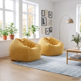 Sedací vak Nela s penovou výplňou – hrubý menčester | MOOD Farba MOOD: Biely